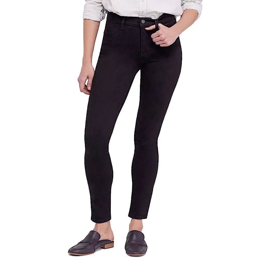 We The Free by Free People Long and Lean High Waist Denim Leggings in Black